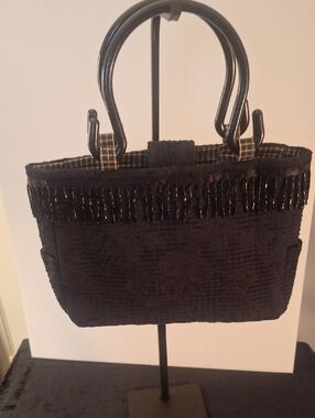 Be...Sassy Black Beaded Women's Tote Bag